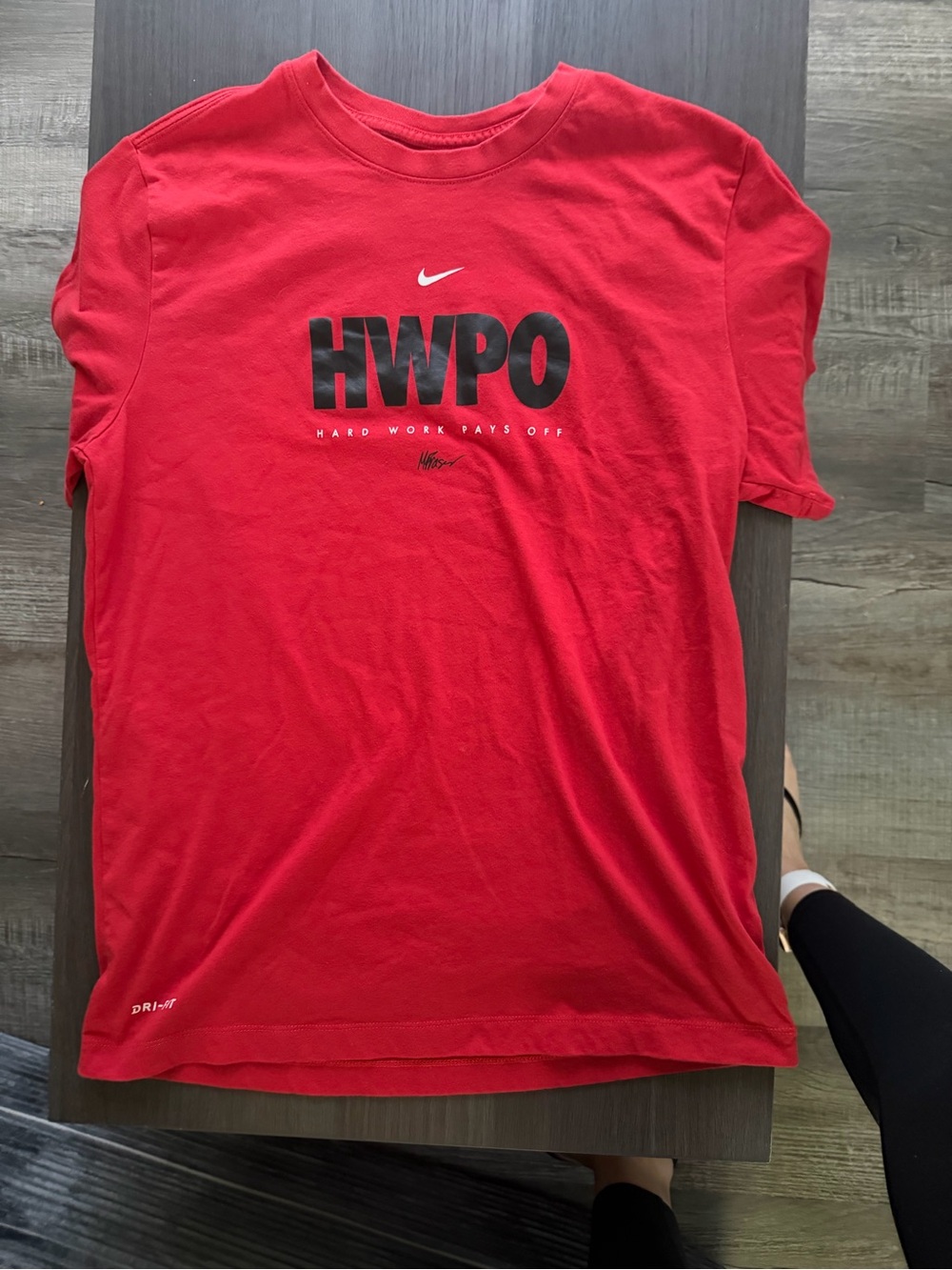 Nike Red HWPO Short Sleeve Crew Neck Tee